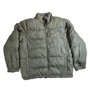 L.L. Bean Men's Olive Green Down Puffer Jacket Size L Winter Coat